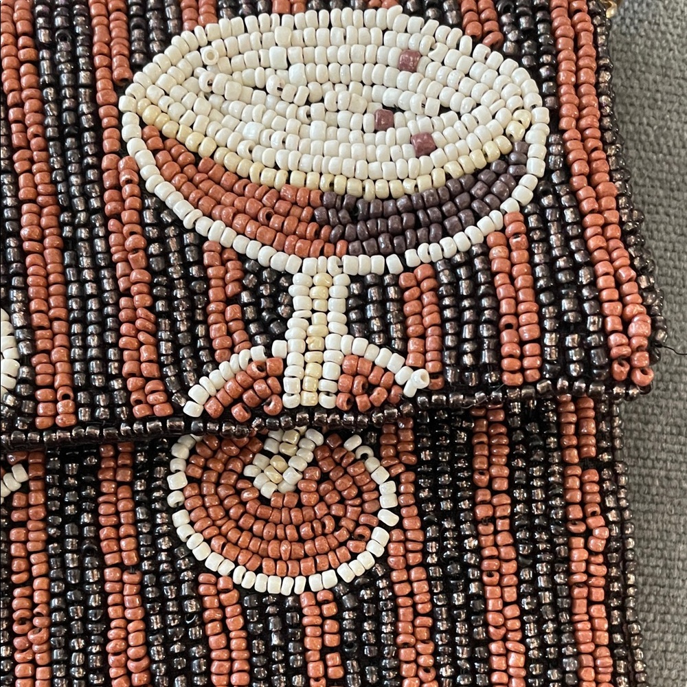 Viral Beaded Cocktail Design Clutch and Wallet Set with key chain - Picture 3 of 15